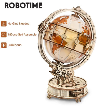 Rokr Luminous Wooden LED Light Hot Selling 180PCS Model Building Block Kits Toy Gift for Children Adult 3D Puzzle